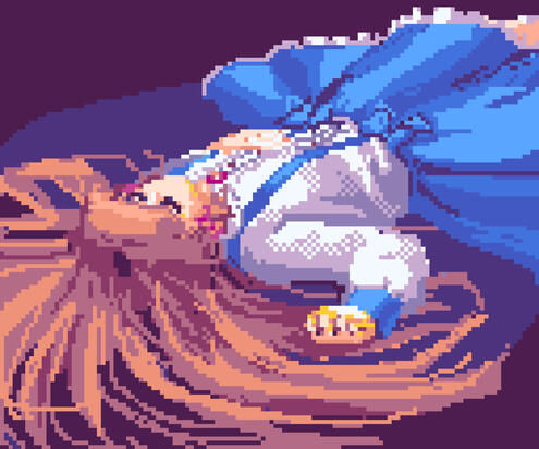 pixel painting - pocket mirror (Goldia)